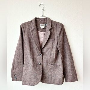 VTG Campus Casuals of California Purple Grey Tweed Wool Blazer Women Size 11/12